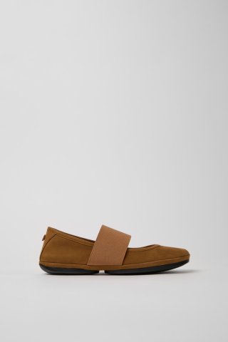 Neu Eingetroffen Camper Right Nina - Brauner Ballerina aus Nubukleder für Damen. Neu Eingetroffen Camper Right Nina - Brauner Ballerina aus Nubukleder für Damen.