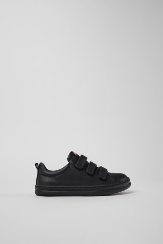 Neu Eingetroffen Camper Runner - Schwarzer Kindersneaker aus Leder und Textil