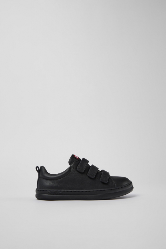 Neu Eingetroffen Camper Runner - Schwarzer Kindersneaker aus Leder und Textil