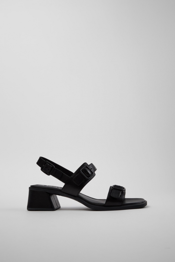 Neu Eingetroffen Camper Kora Sandal - Schwarze Ledersandale für Damen.