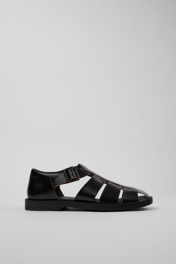 Neu Eingetroffen Camper Don - Schwarze Ledersandale für Herren. Neu Eingetroffen Camper Don - Schwarze Ledersandale für Herren.