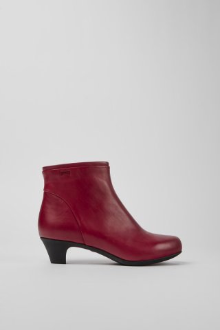 Neu Eingetroffen Camper Helena - Rote Lederstiefelette für Damen.