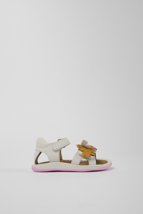 Neu Eingetroffen Camper Twins - Weiße Ledersandalen Neu Eingetroffen Camper Twins - Weiße Ledersandalen