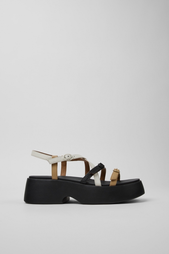 Neu Eingetroffen Camper Twins - Mehrfarbige Ledersandalen für Damen.