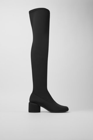Neu Eingetroffen Camper Niki - Schwarzer kniehoher Damenstiefel aus Recycling-PET
