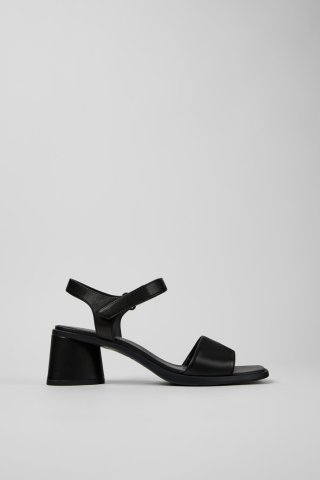 Neu Eingetroffen Camper Kiara - Schwarze Ledersandalen für Damen