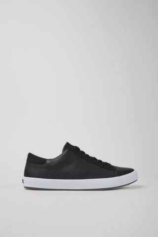 Neu Eingetroffen Camper Andratx - Schwarzer Herrensneaker aus Leder und Nubukleder.