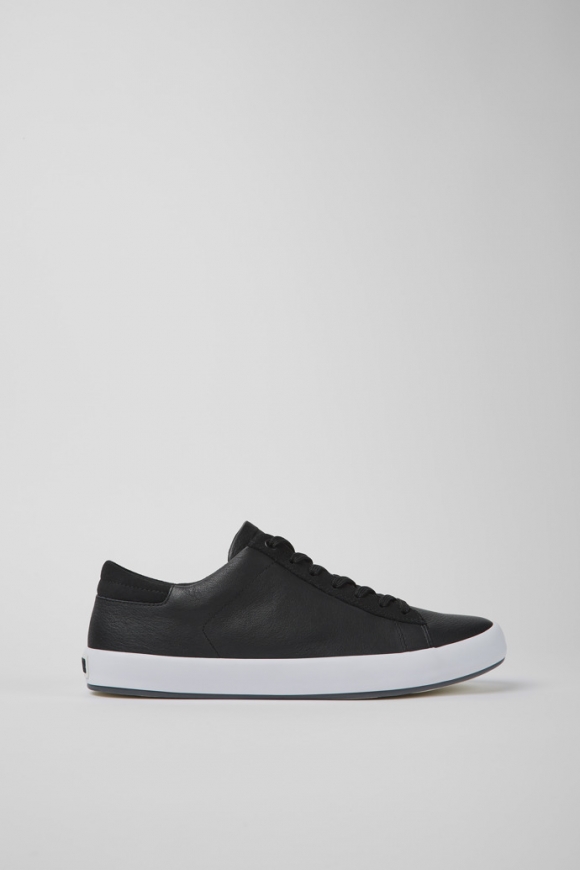 Neu Eingetroffen Camper Andratx - Schwarzer Herrensneaker aus Leder und Nubukleder.