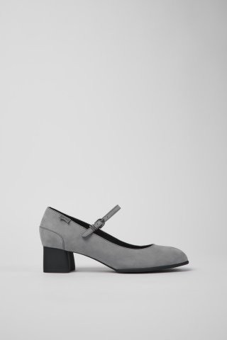 Neu Eingetroffen Camper Katie - Graue Mary-Jane-Schuhe mit Absatz aus Nubuk