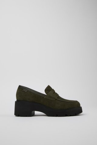 Neu Eingetroffen Camper Milah - Grüner Damenloafer aus Nubukleder Neu Eingetroffen Camper Milah - Grüner Damenloafer aus Nubukleder