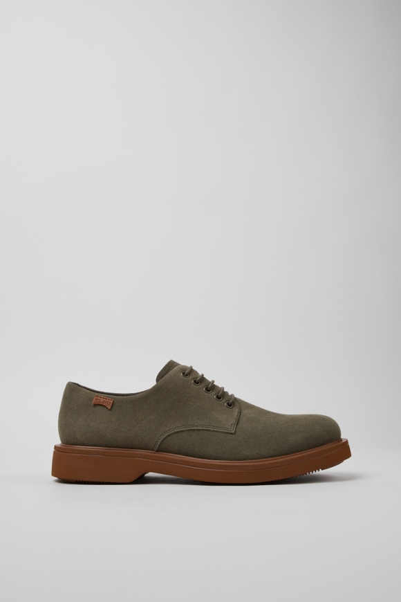 Neu Eingetroffen Camper Norman - Grüner Herrenschuh aus Nubukleder.