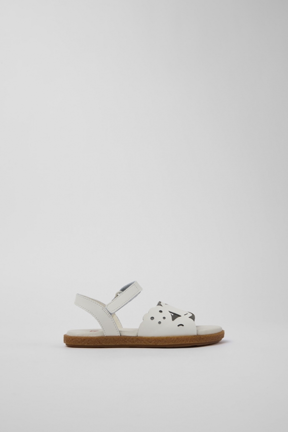 Neu Eingetroffen Camper Twins - Weiße Ledersandalen