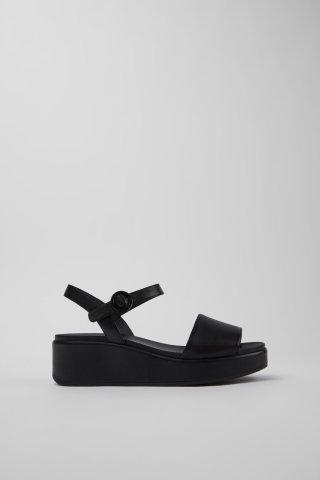 Neu Eingetroffen Camper Misia - Schwarze Damensandalen aus Leder mit Doppelriemen Neu Eingetroffen Camper Misia - Schwarze Damensandalen aus Leder mit Doppelriemen