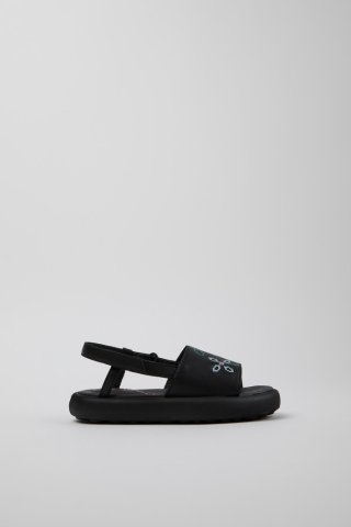 Neu Eingetroffen Camper Twins - Schwarze Kindersandale aus Leder.
