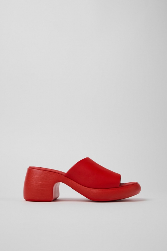 Neu Eingetroffen Camper Thelma Sandal - Rote Ledersandalen für Damen.