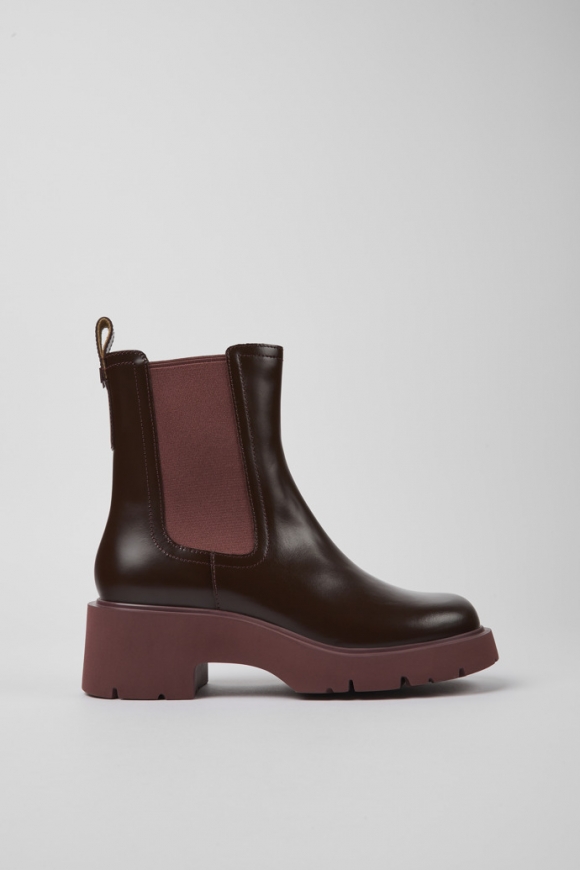 Neu Eingetroffen Camper Milah - Weinroter Chelseastiefel für Damen aus Leder Neu Eingetroffen Camper Milah - Weinroter Chelseastiefel für Damen aus Leder