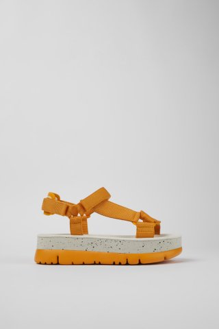 Neu Eingetroffen Camper Oruga Up - Orange Damensandalen aus Textil