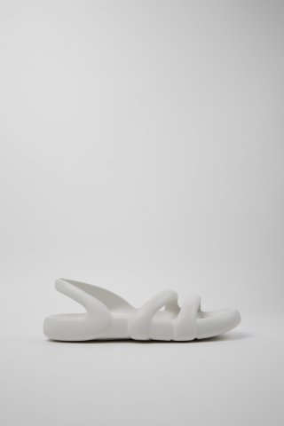Neu Eingetroffen Camper Kobarah Flat Wide - Weißer Herrensandalette aus Textil.