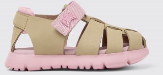 Neu Eingetroffen Camper Oruga - Mehrfarbige Kindersandalen aus Leder und Textil.