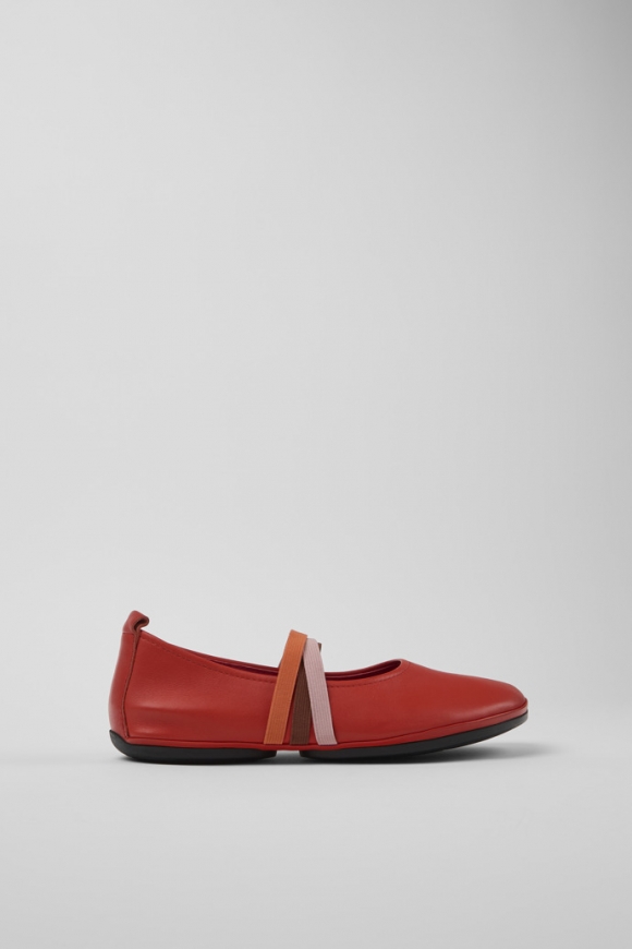 Neu Eingetroffen Camper Twins - Rote Lederballerinas für Damen Neu Eingetroffen Camper Twins - Rote Lederballerinas für Damen