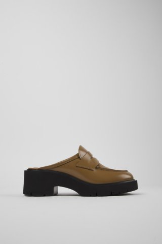 Neu Eingetroffen Camper Milah - Braune Lederclogs für Damen