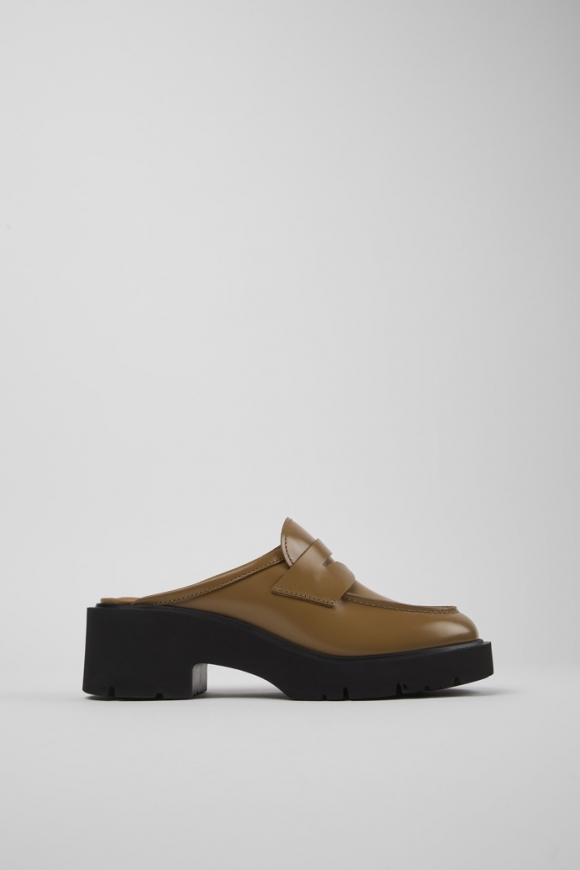 Neu Eingetroffen Camper Milah - Braune Lederclogs für Damen Neu Eingetroffen Camper Milah - Braune Lederclogs für Damen