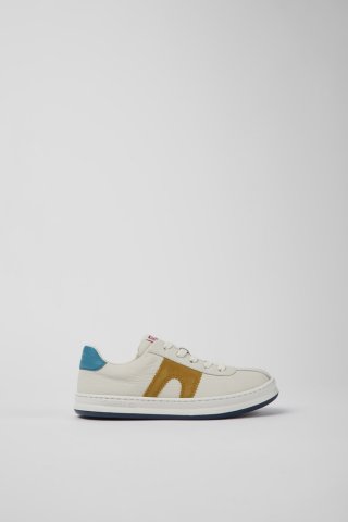 Neu Eingetroffen Camper Twins - Weißer Kindersneaker aus Leder und Nubukleder