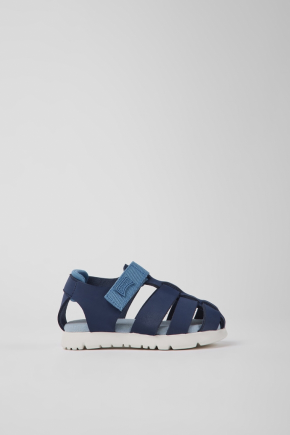Neu Eingetroffen Camper Oruga - Blaue Kindersandale aus Leder und Textil Neu Eingetroffen Camper Oruga - Blaue Kindersandale aus Leder und Textil