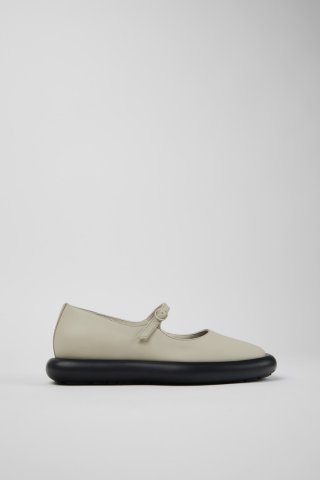 Neu Eingetroffen Camper Onda - Graue Lederballerinas für Damen. Neu Eingetroffen Camper Onda - Graue Lederballerinas für Damen.