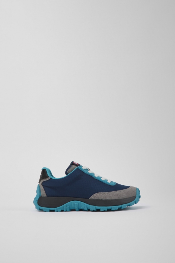 Neu Eingetroffen Camper Drift Trail - Blauer Kindersneaker aus Leder und Textil Neu Eingetroffen Camper Drift Trail - Blauer Kindersneaker aus Leder und Textil