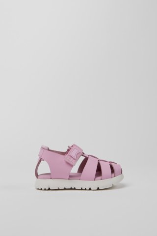 Neu Eingetroffen Camper Oruga - Rosa Sandale aus Leder und Textil