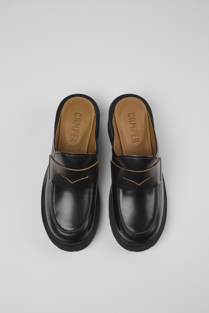 Neu Eingetroffen Camper Milah - Schwarze Lederclogs für Damen