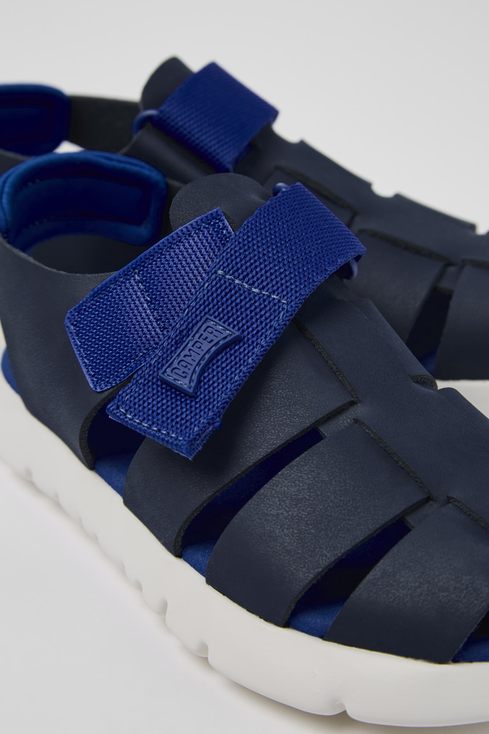 Neu Eingetroffen Camper Oruga - Blaue Sandalen aus Leder/Textil