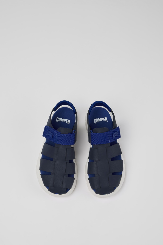 Neu Eingetroffen Camper Oruga - Blaue Sandalen aus Leder/Textil