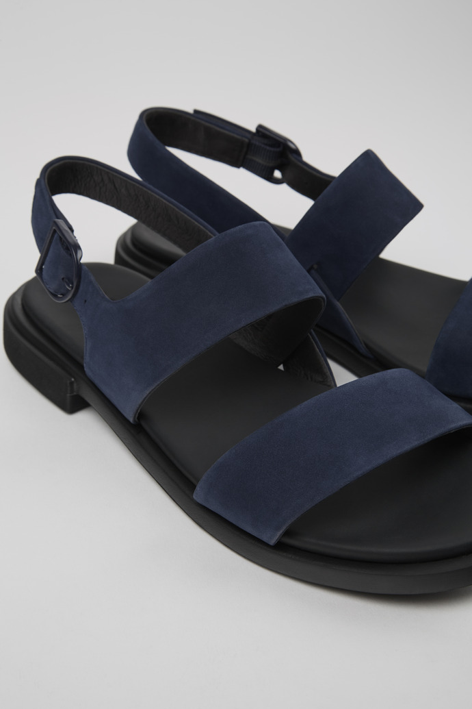 Neu Eingetroffen Camper Edy - Blaue Damensandalen aus Nubukleder