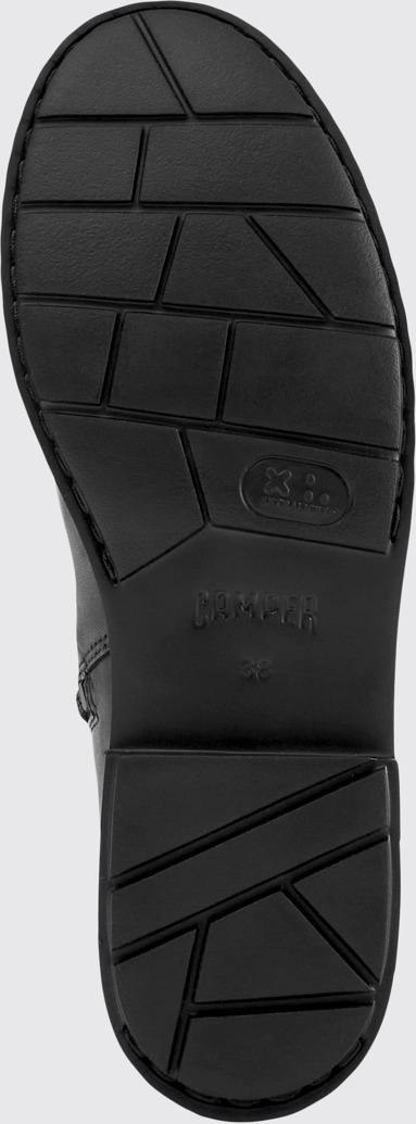 Neu Eingetroffen Camper Neuman - Schwarzer hoher Lederstiefel für Damen aus Leder und Textil.