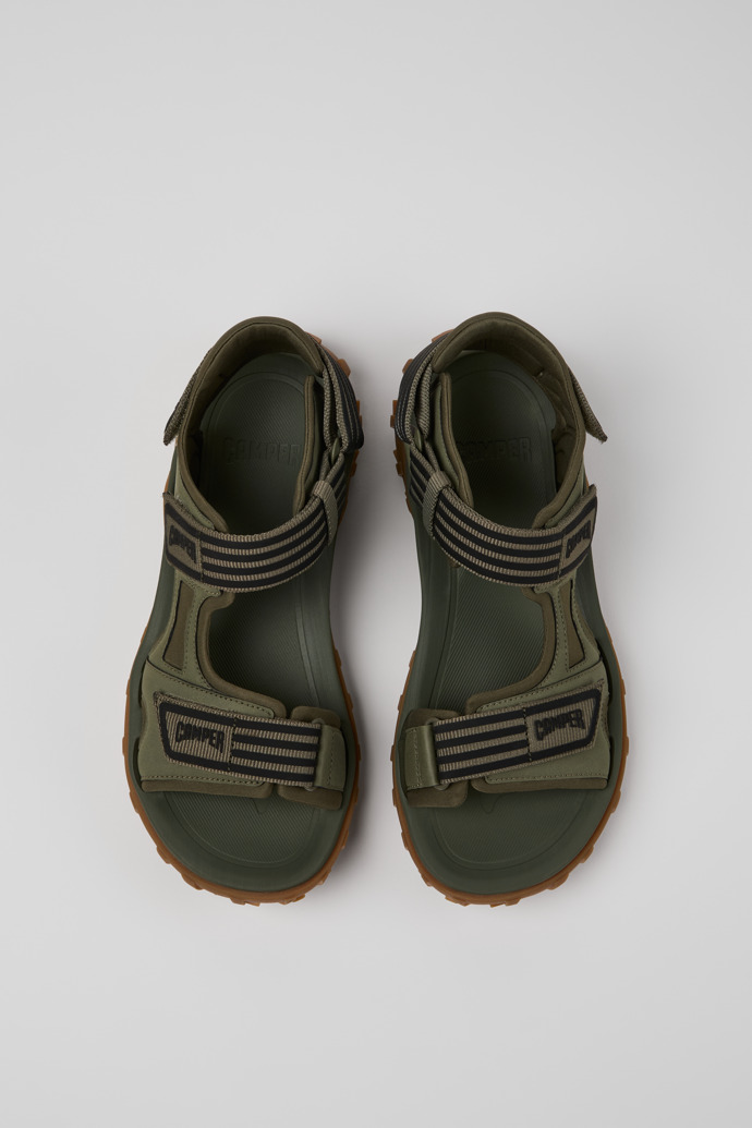 Neu Eingetroffen Camper Drift Trail Sandal - Grüne Herrensandalen aus recyceltem PET und Leder.