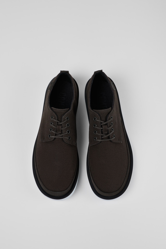 Neu Eingetroffen Camper Wagon - Grauer Herrenschnürschuh aus Textil/Nubukleder