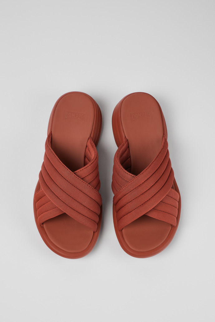 Neu Eingetroffen Camper Spiro - Rote Damensandalen aus Textil mit Kreuzriemen