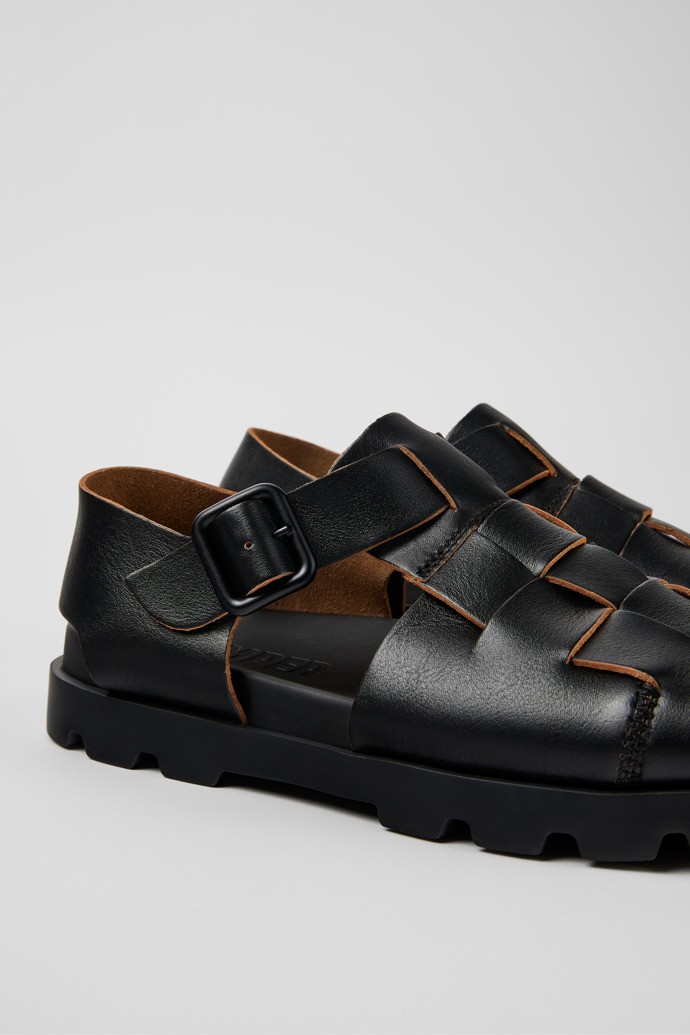 Neu Eingetroffen Camper Brutus Sandal - Schwarze Herrensandalen aus Leder