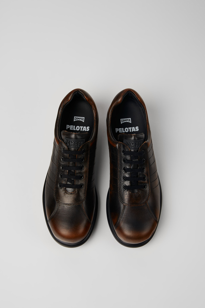 Neu Eingetroffen Camper Pelotas - Schwarz-braune Lederschuhe für Herren