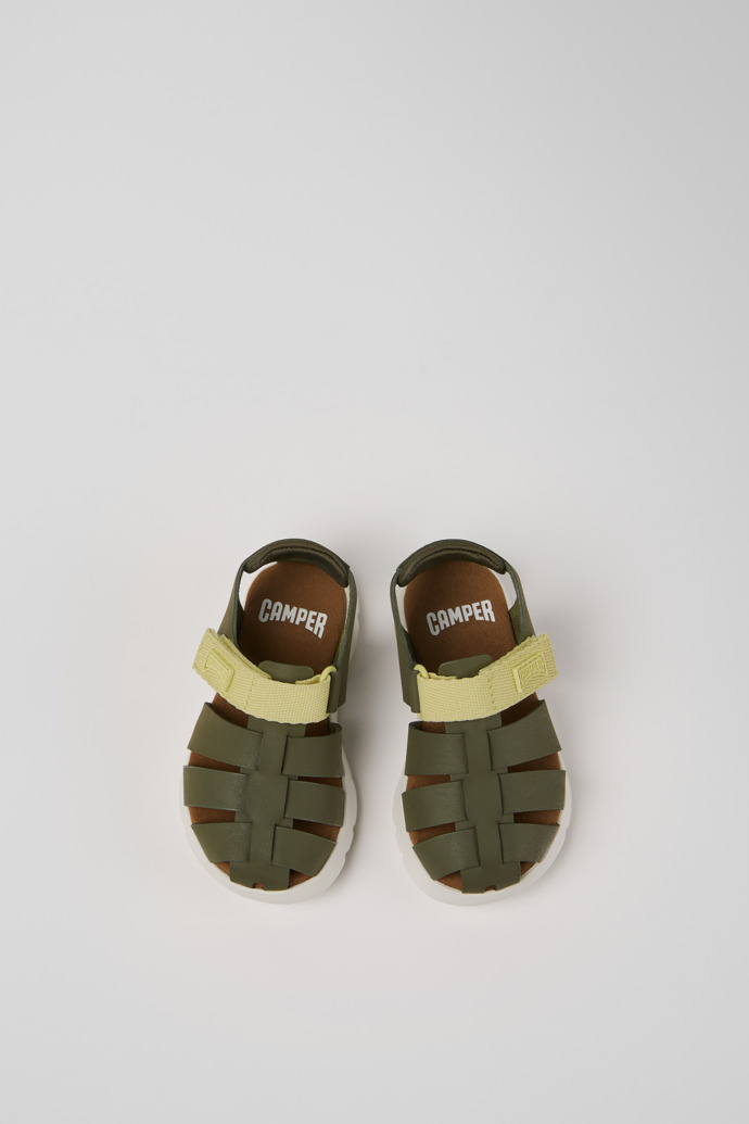 Neu Eingetroffen Camper Oruga - Mehrfarbige Kindersandalen aus Leder und Textil.
