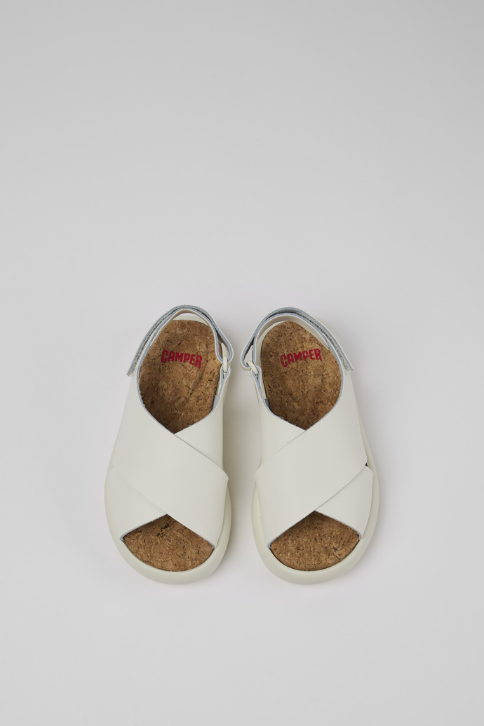 Neu Eingetroffen Camper Pelotas Flota - Weiße Ledersandalen mit Kreuzriemen