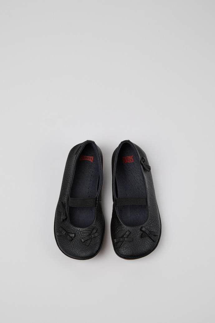 Neu Eingetroffen Camper Twins - Schwarzer Kinderballerina aus Leder.