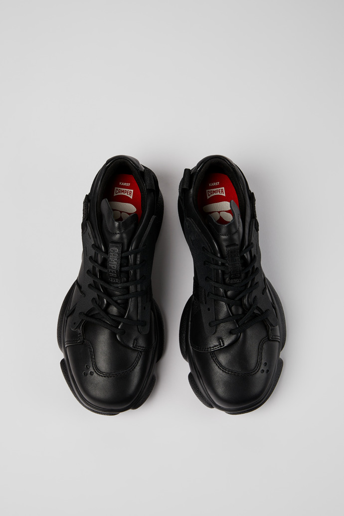 Neu Eingetroffen Camper Karst - Schwarzer Damensneaker aus Leder und Textil