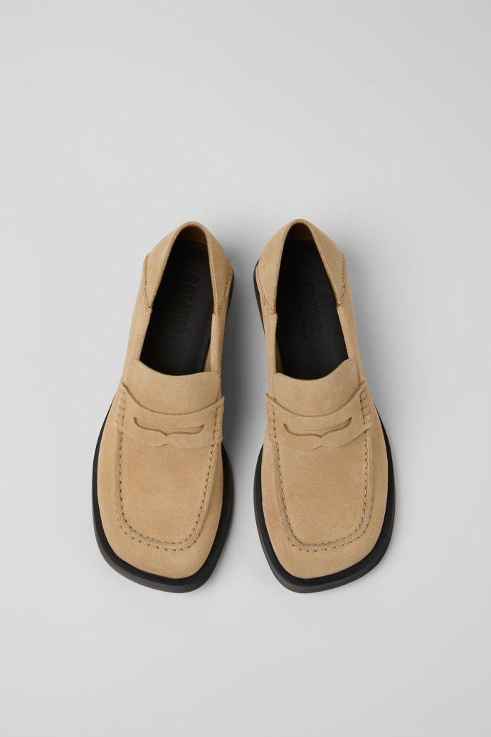 Neu Eingetroffen Camper Dana - Beige Damenmokassins/Ballerinas aus Nubukleder.