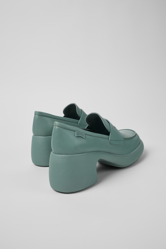 Neu Eingetroffen Camper Thelma - Grüne Lederballerina/Mokassinschuhe für Damen.