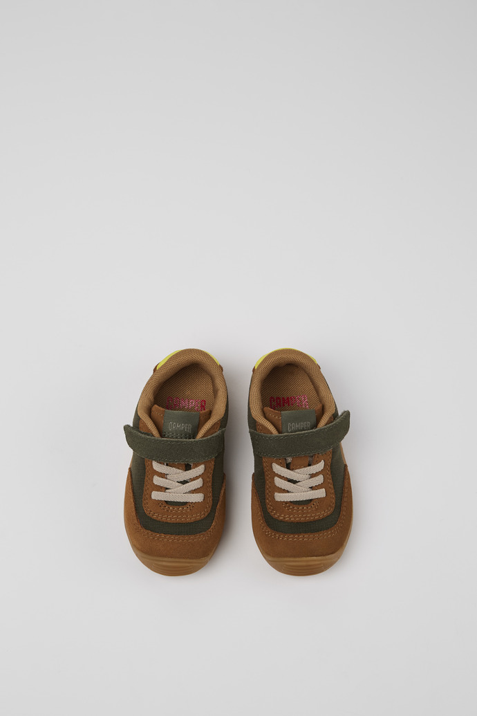 Neu Eingetroffen Camper Dadda - Grüne Kindersneaker aus Textil und Nubukleder