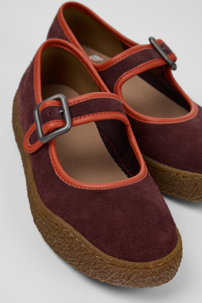 Neu Eingetroffen Camper Peu Terreno - Weinroter Damenschuh aus Nubukleder und Leder.