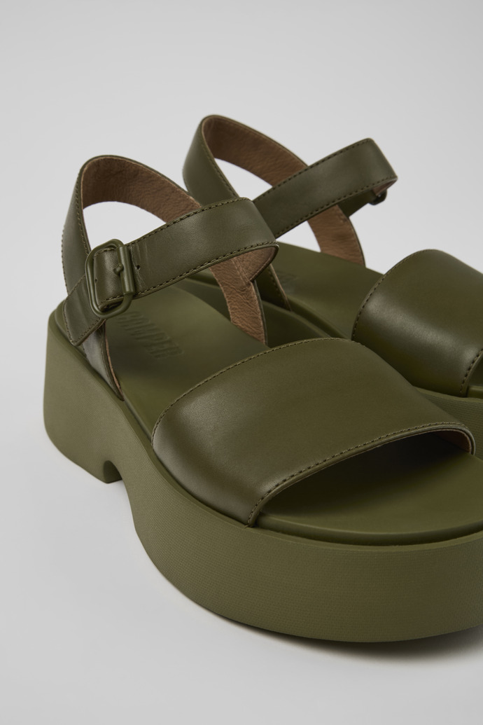 Neu Eingetroffen Camper Tasha - Grüne Ledersandalen für Damen